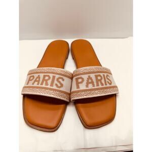 Rogue Helium Paris Flip Flop Slides Women's Tan/Brown Shoes Size 10